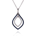 necklace angled two tone teardrop