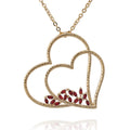 necklace hammered double heart