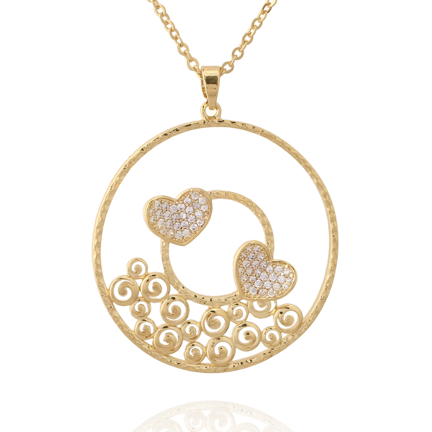 necklace pendant swirly heart donut