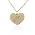 necklace initial large heart