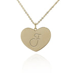 necklace initial large heart