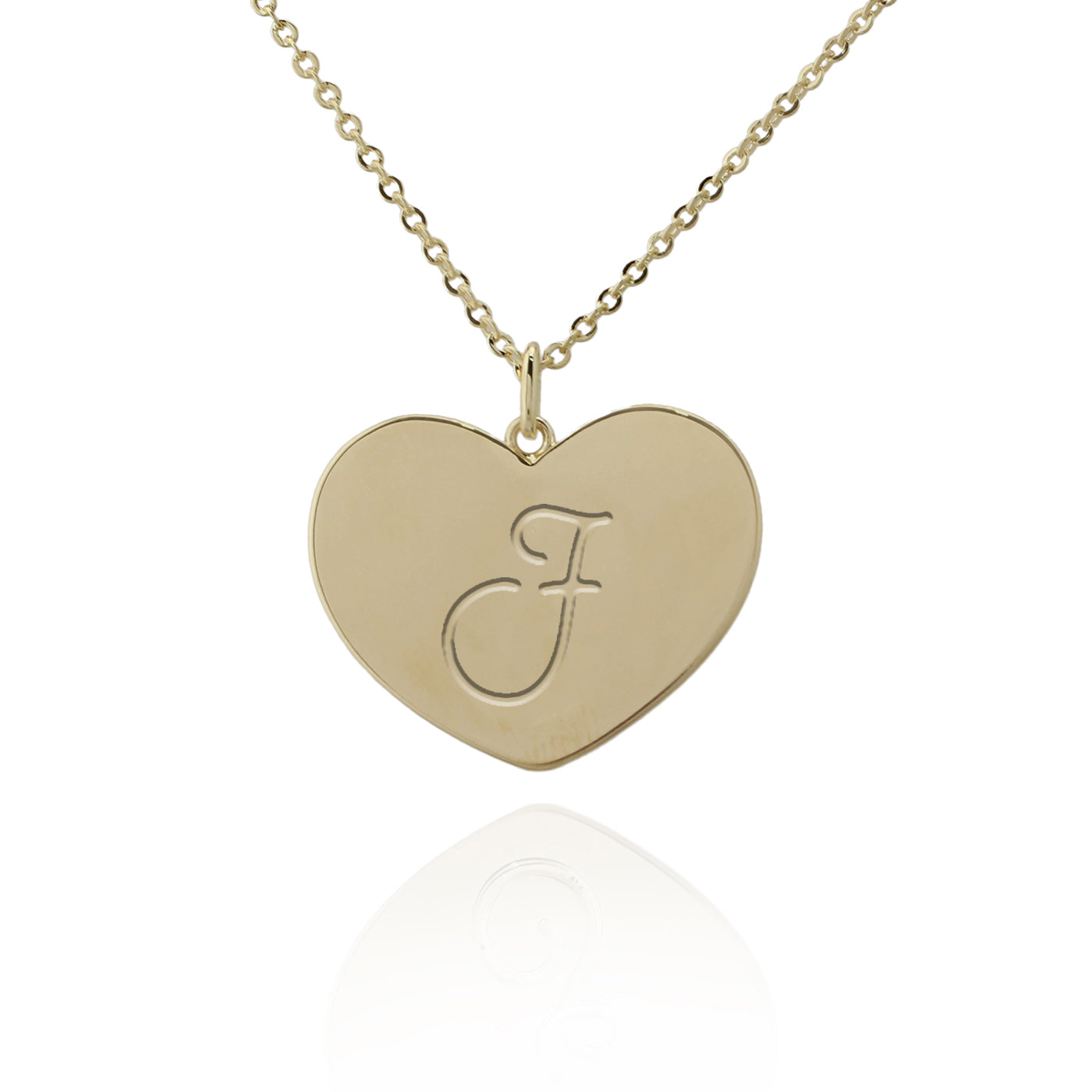 necklace initial large heart