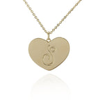 necklace initial large heart
