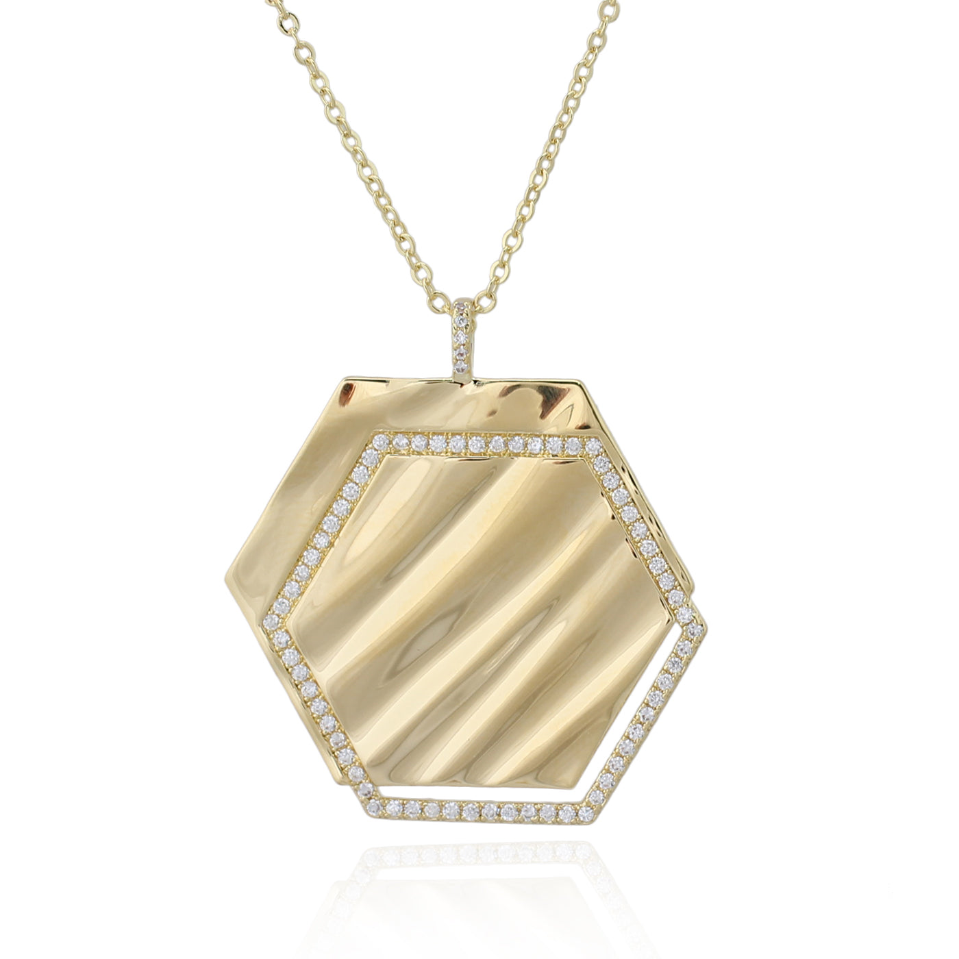 necklace textured hexagon