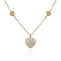 necklace pendant puffed cz heart