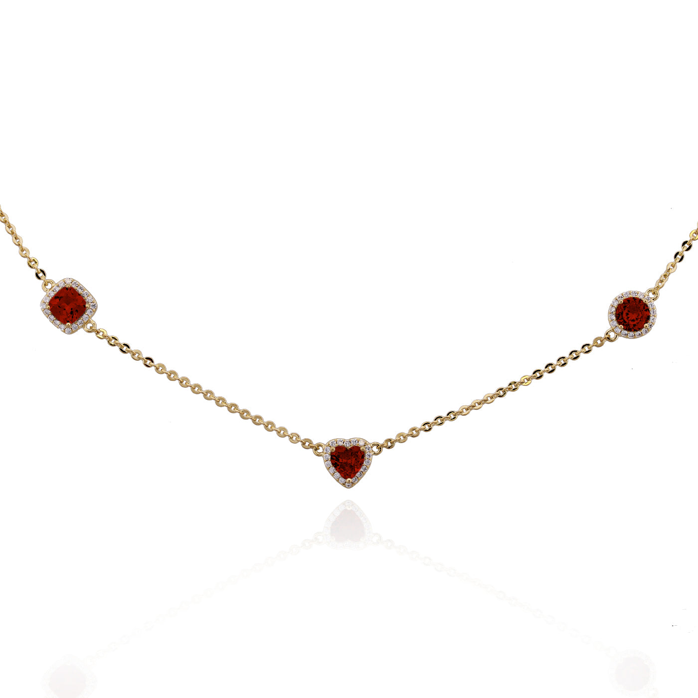 necklace solitaire cut in shapes