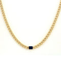 necklace curb chain w rectangle stone
