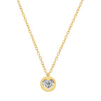 necklace cut out heart stone