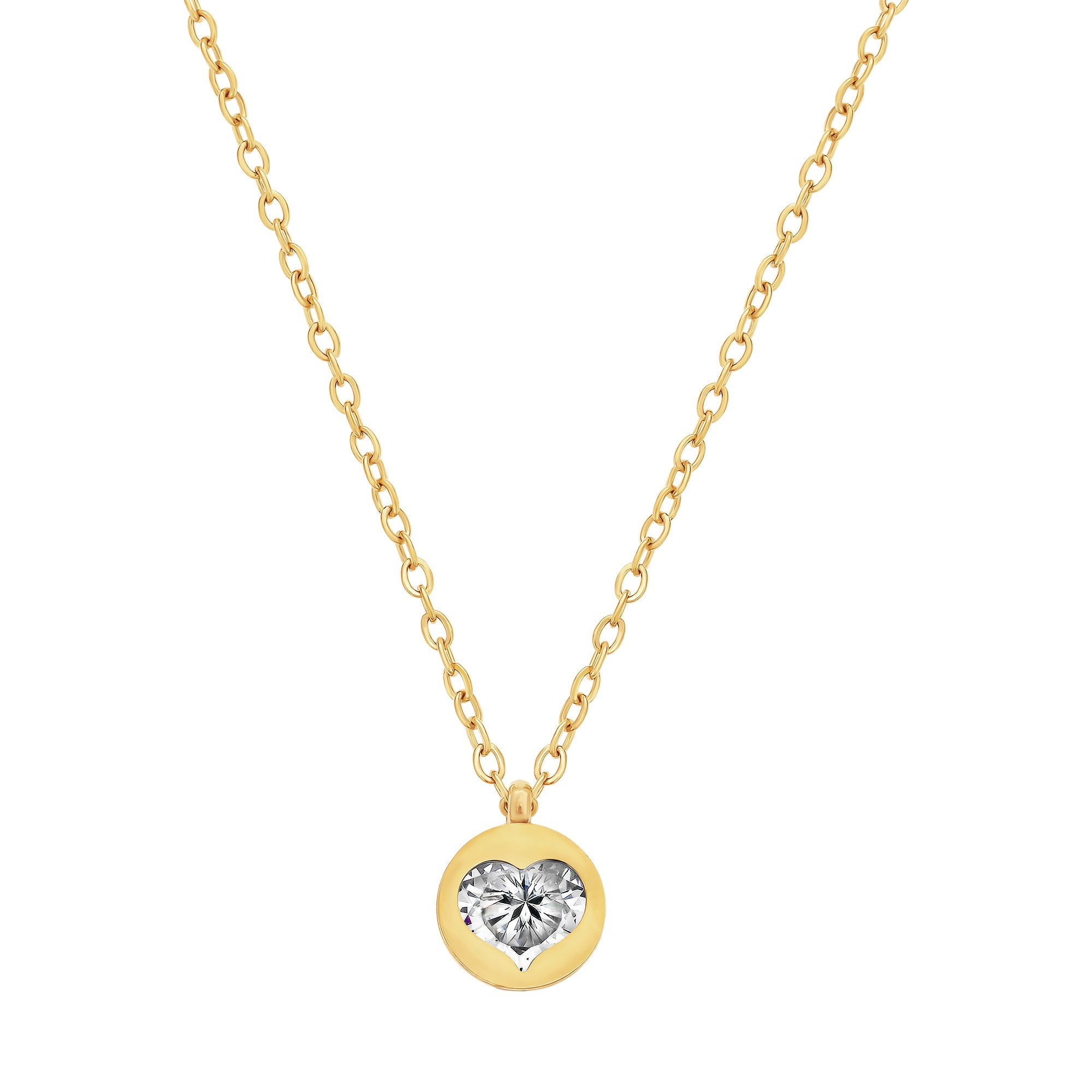 necklace cut out heart stone