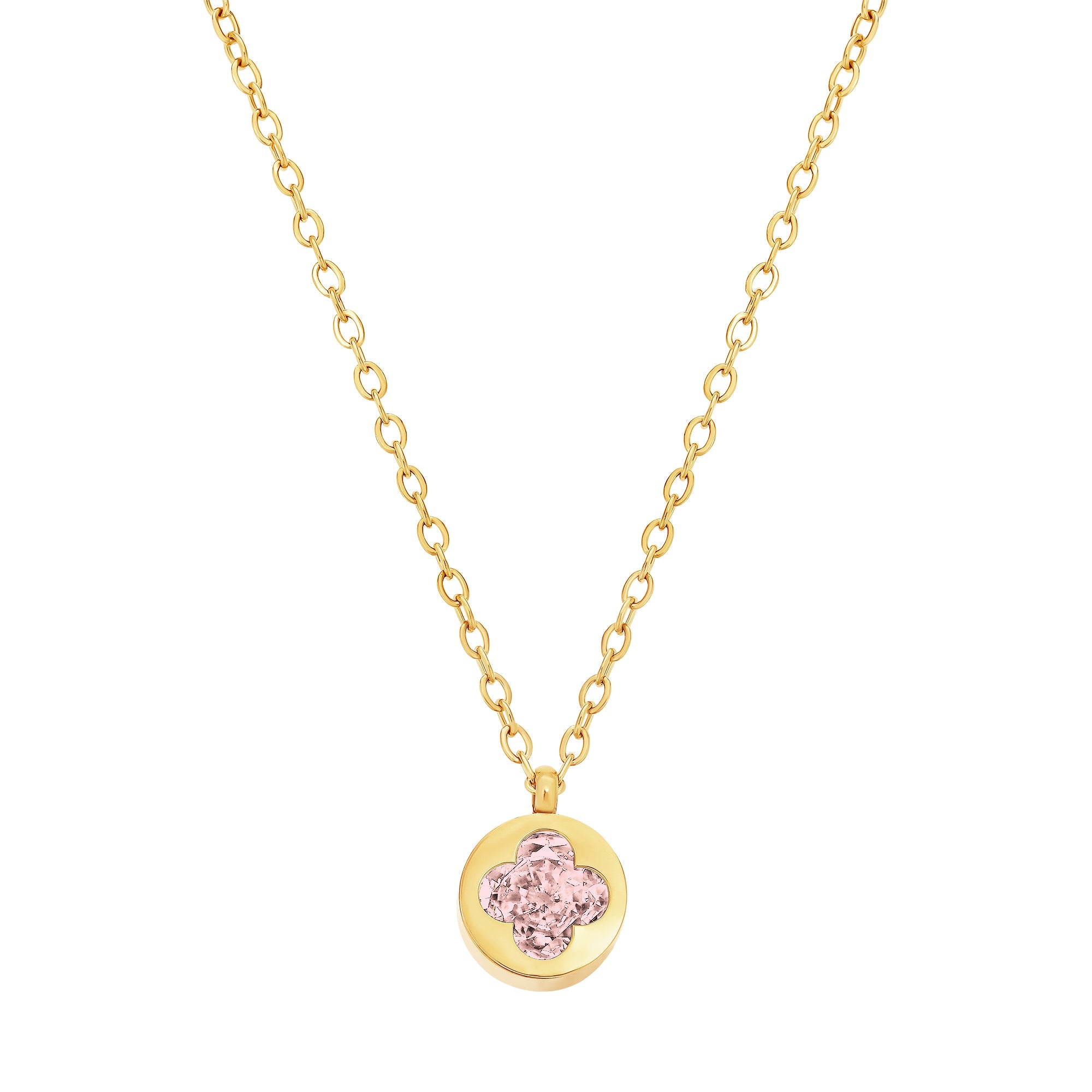 necklace cut out clover stone
