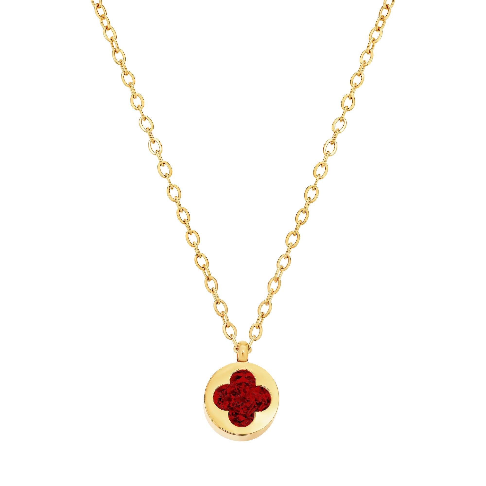 necklace cut out clover stone