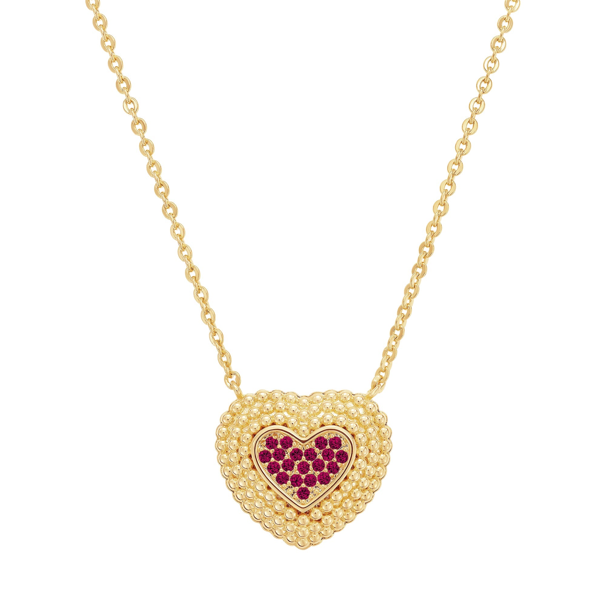 necklace ball textured heart