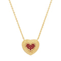 necklace ball textured heart