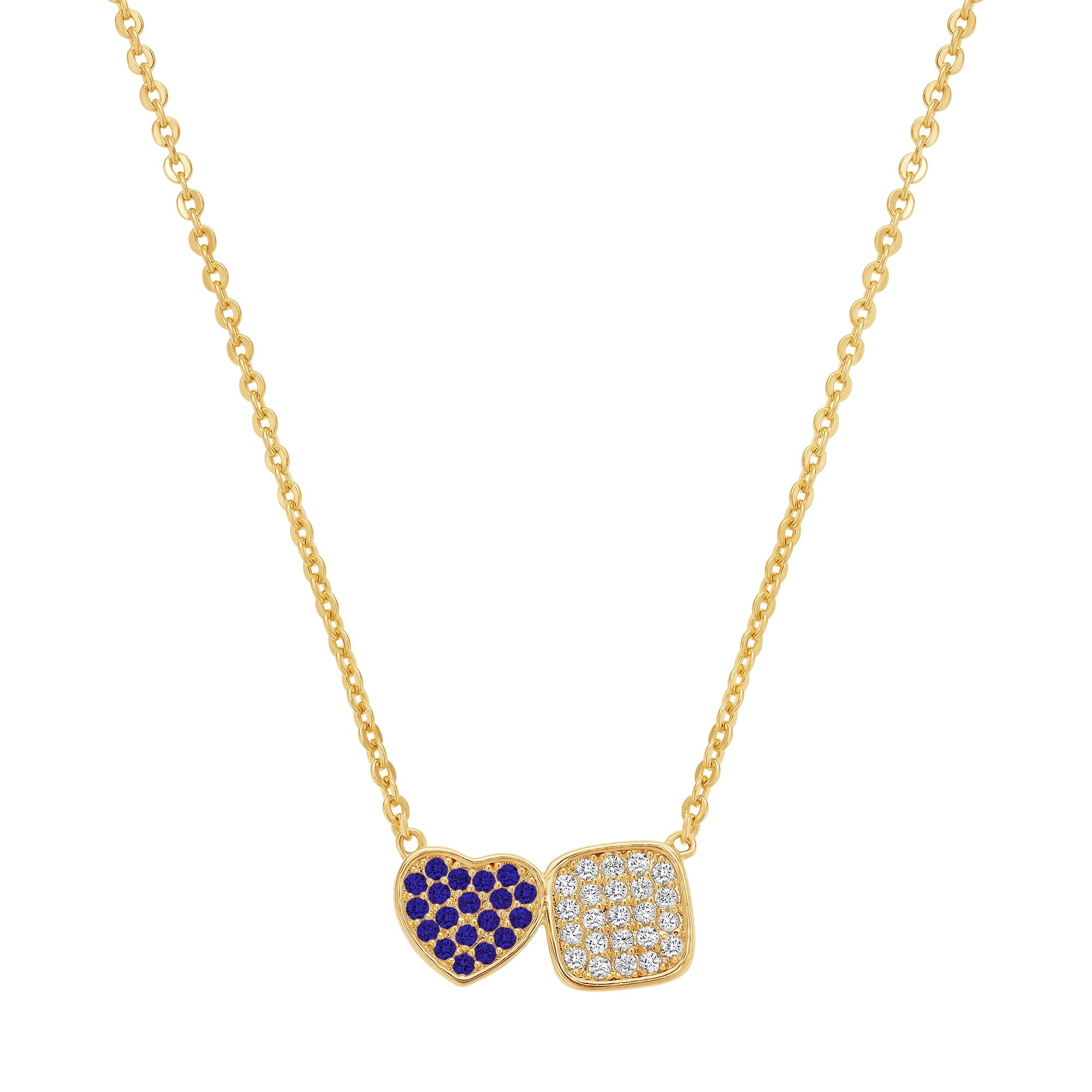 necklace heart and square duet