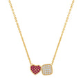 necklace heart and square duet