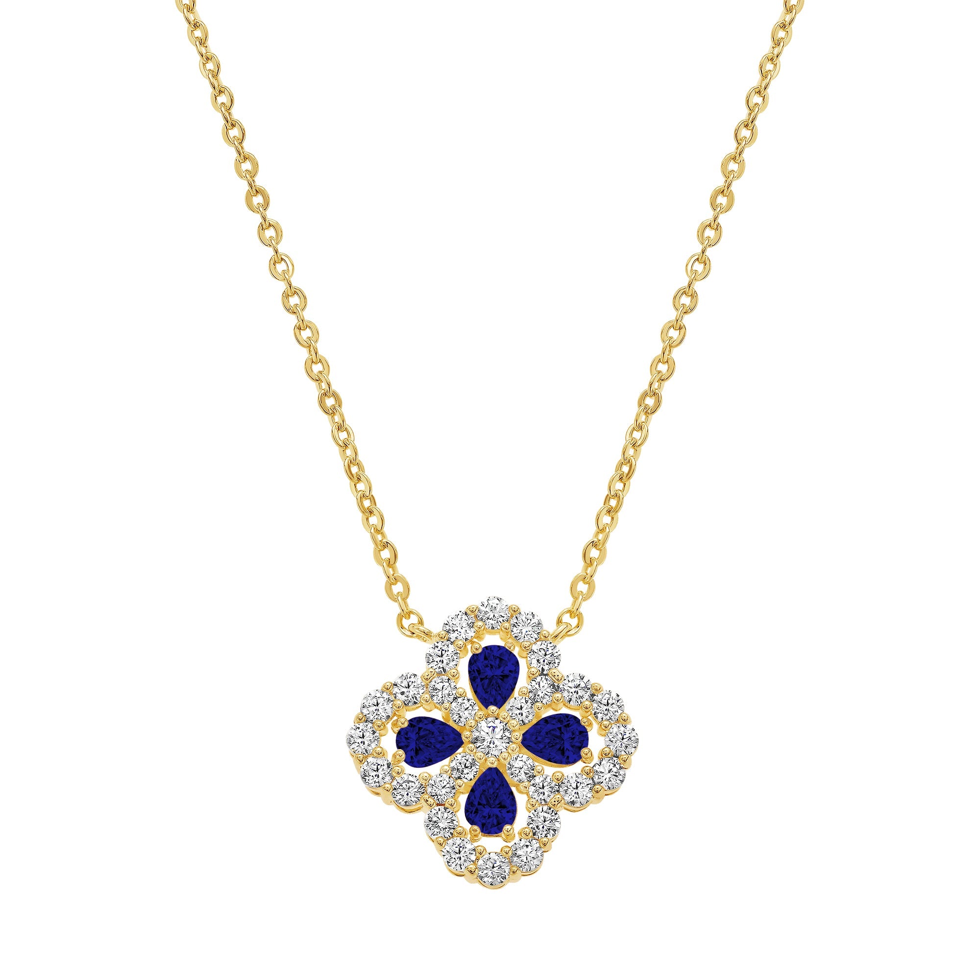 pendant four stone cz clover