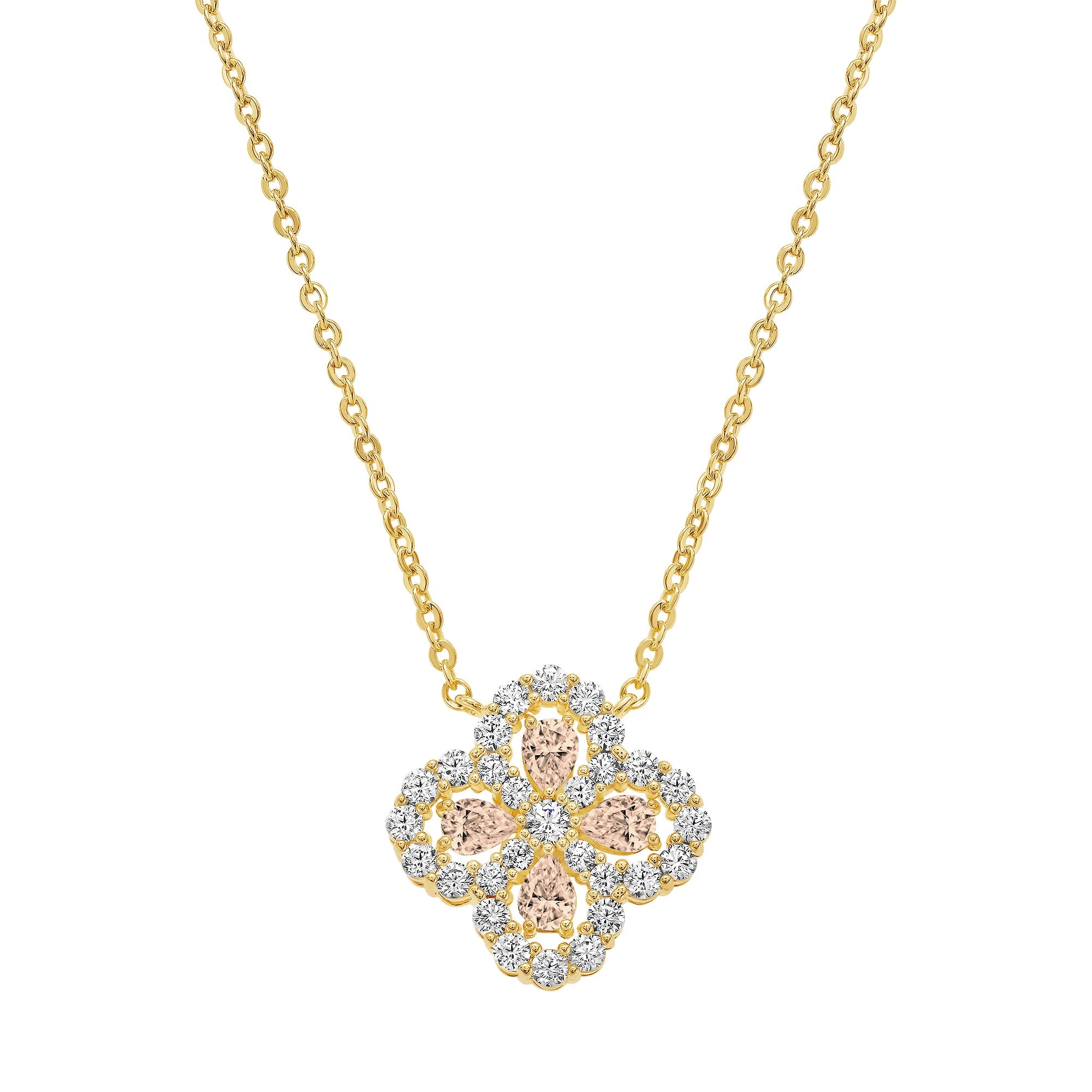 pendant four stone cz clover