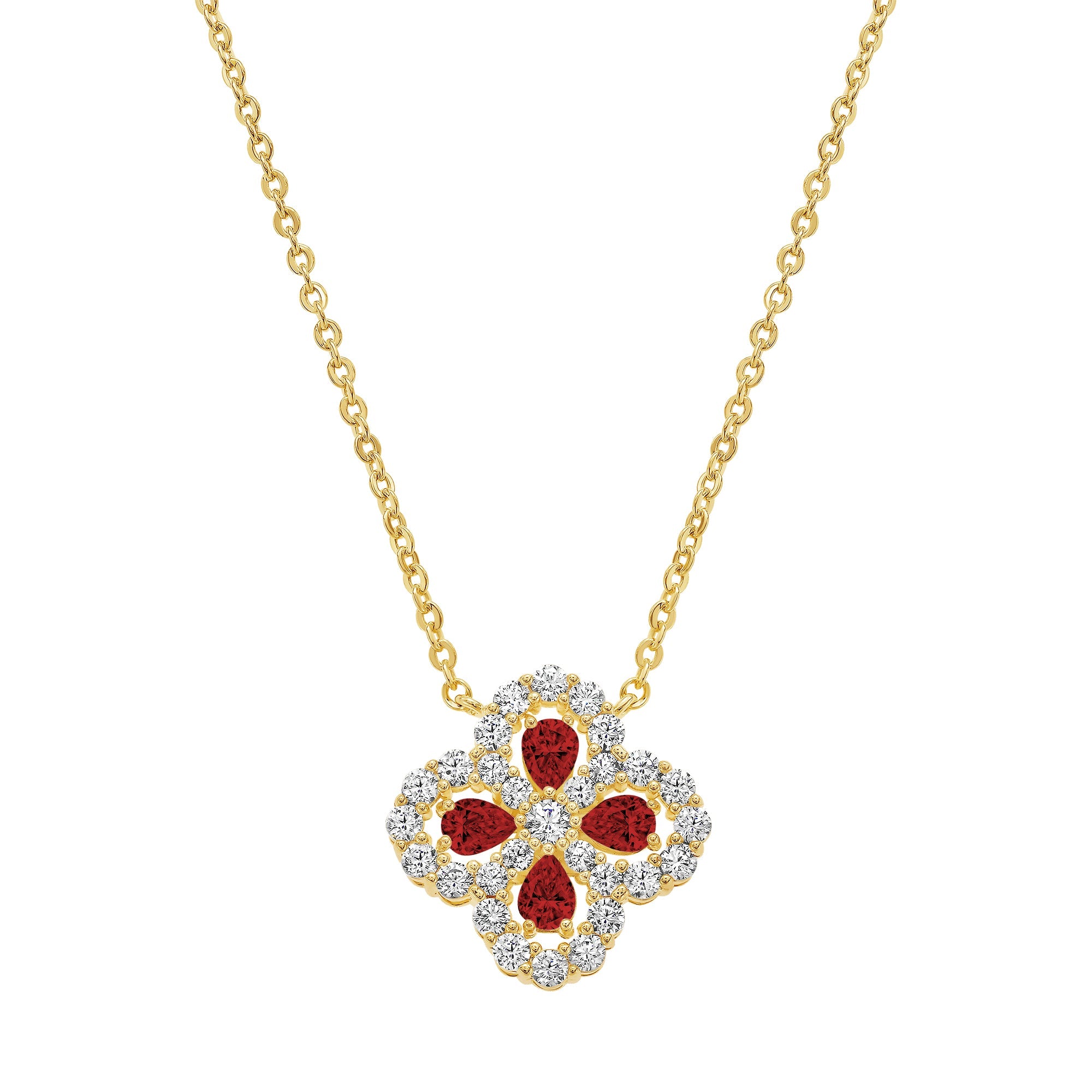 pendant four stone cz clover