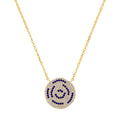 necklace pave dented circle