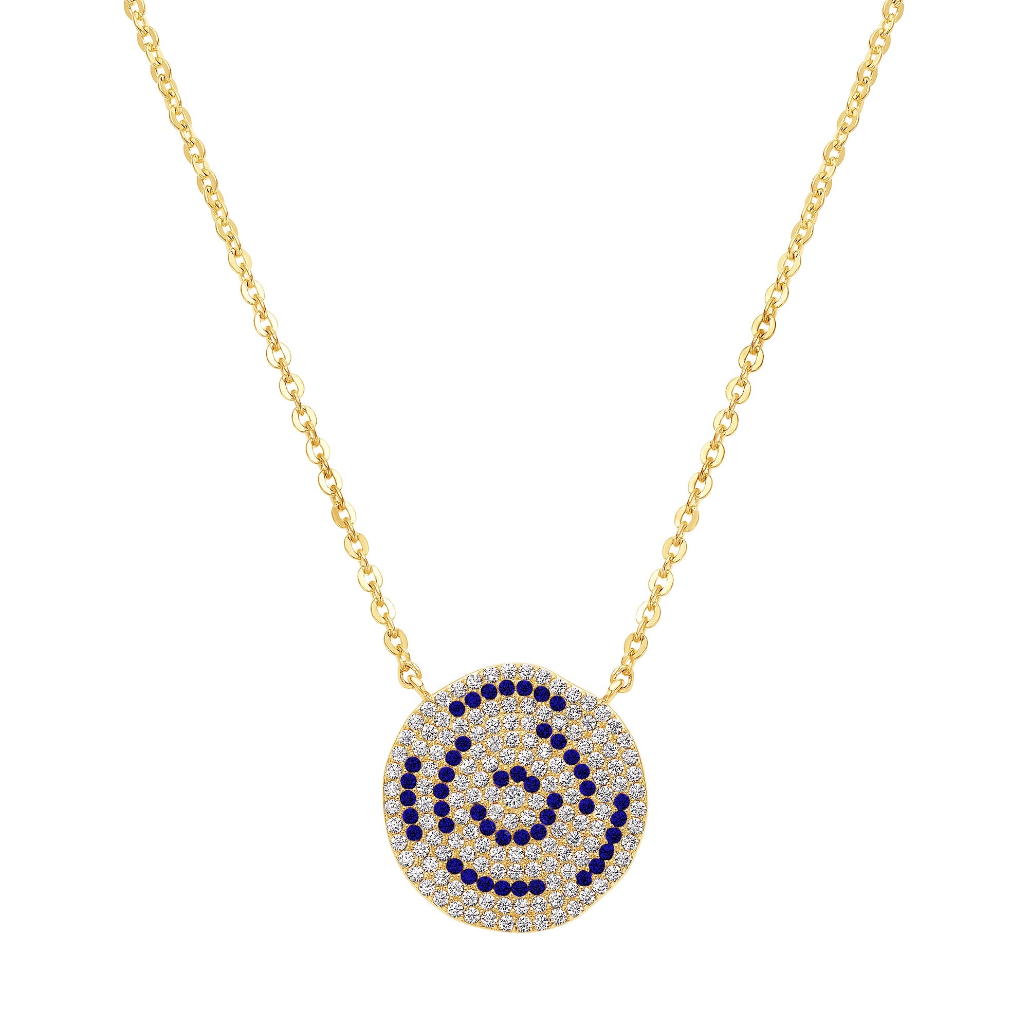 necklace pave dented circle