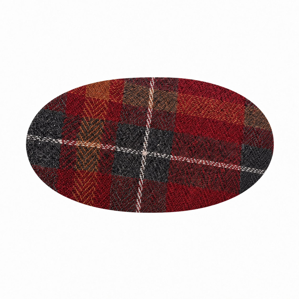 clip oval barrette plaids