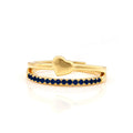 ring gold heart cz stacked