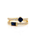 ring cushion and rectangle stone stacked