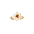 ring overlapping flower pearl
