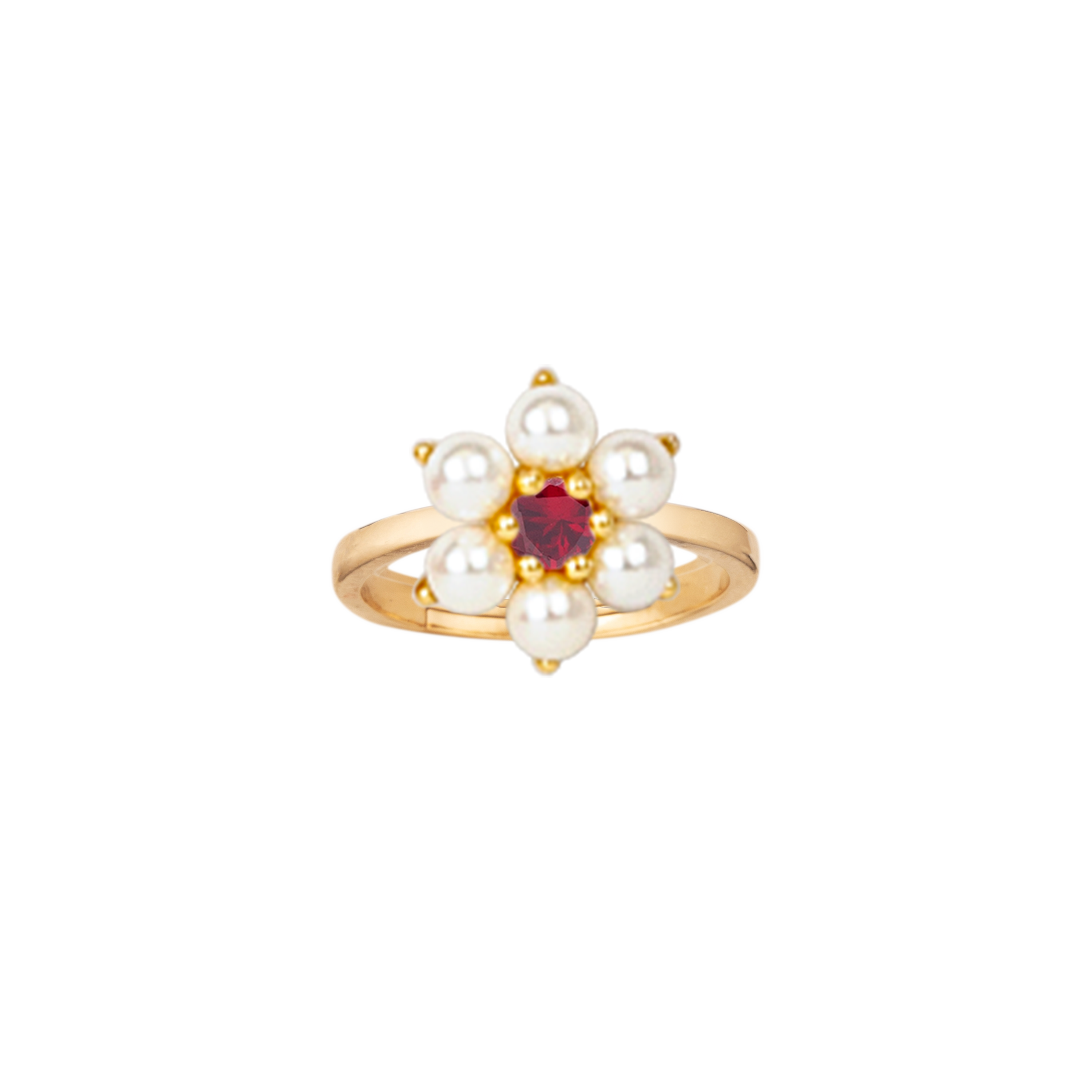 ring overlapping flower pearl
