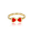 ring bow heart enamel