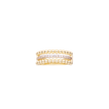 ring three row beaded outere center row cz