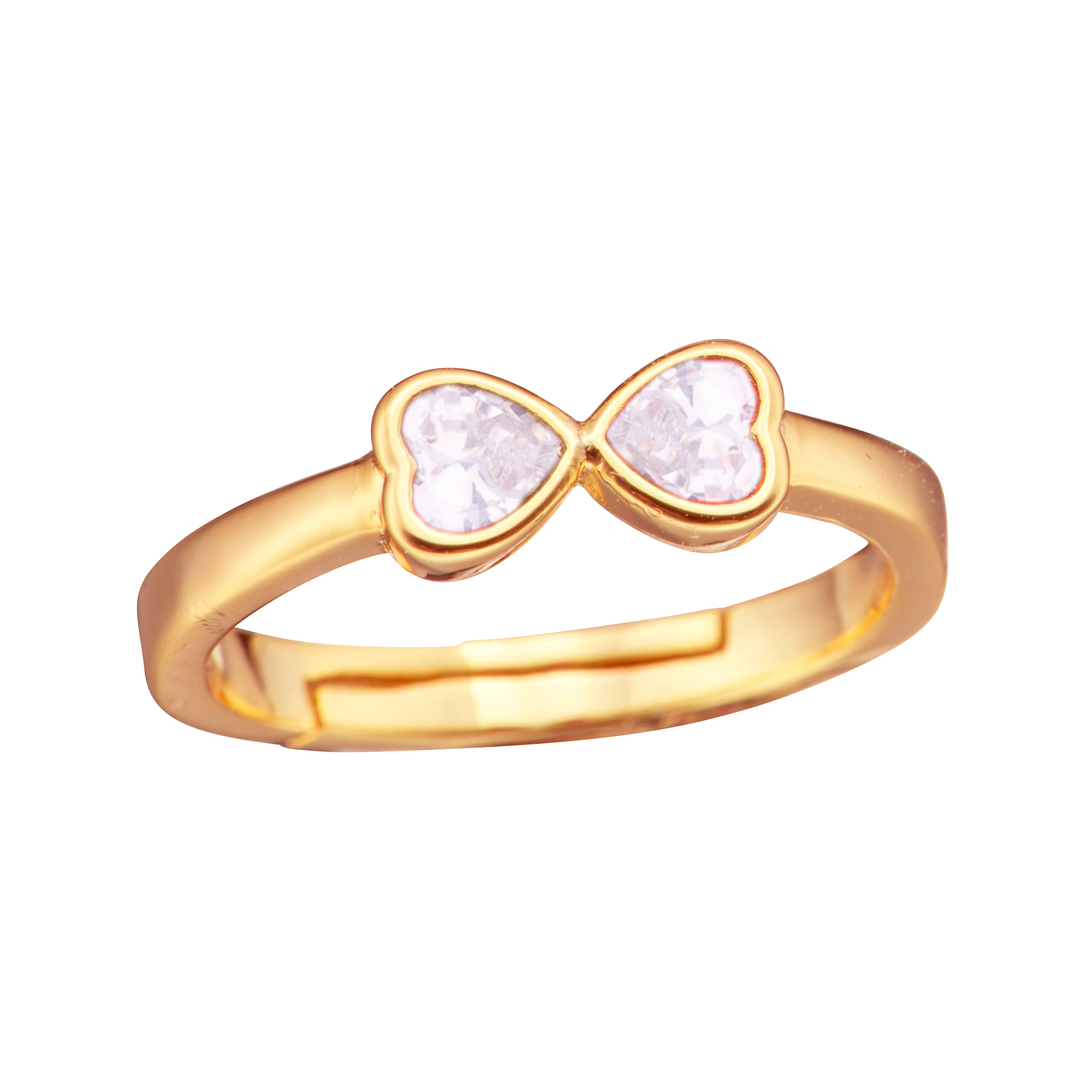 ring bezel heart bow