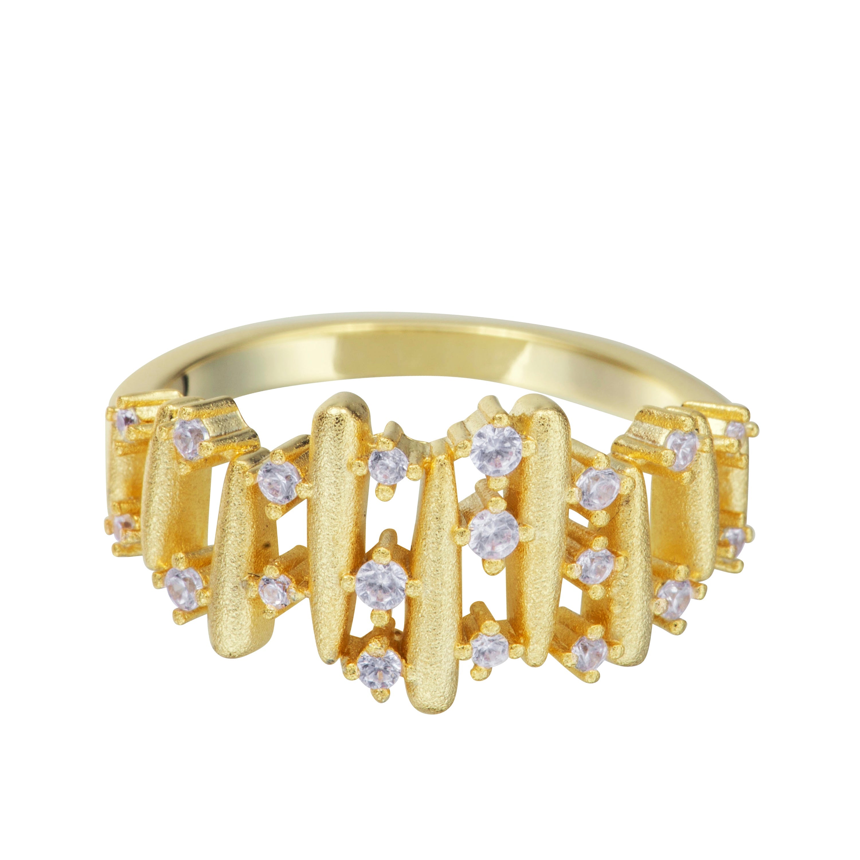 ring brushed bars scattered cz