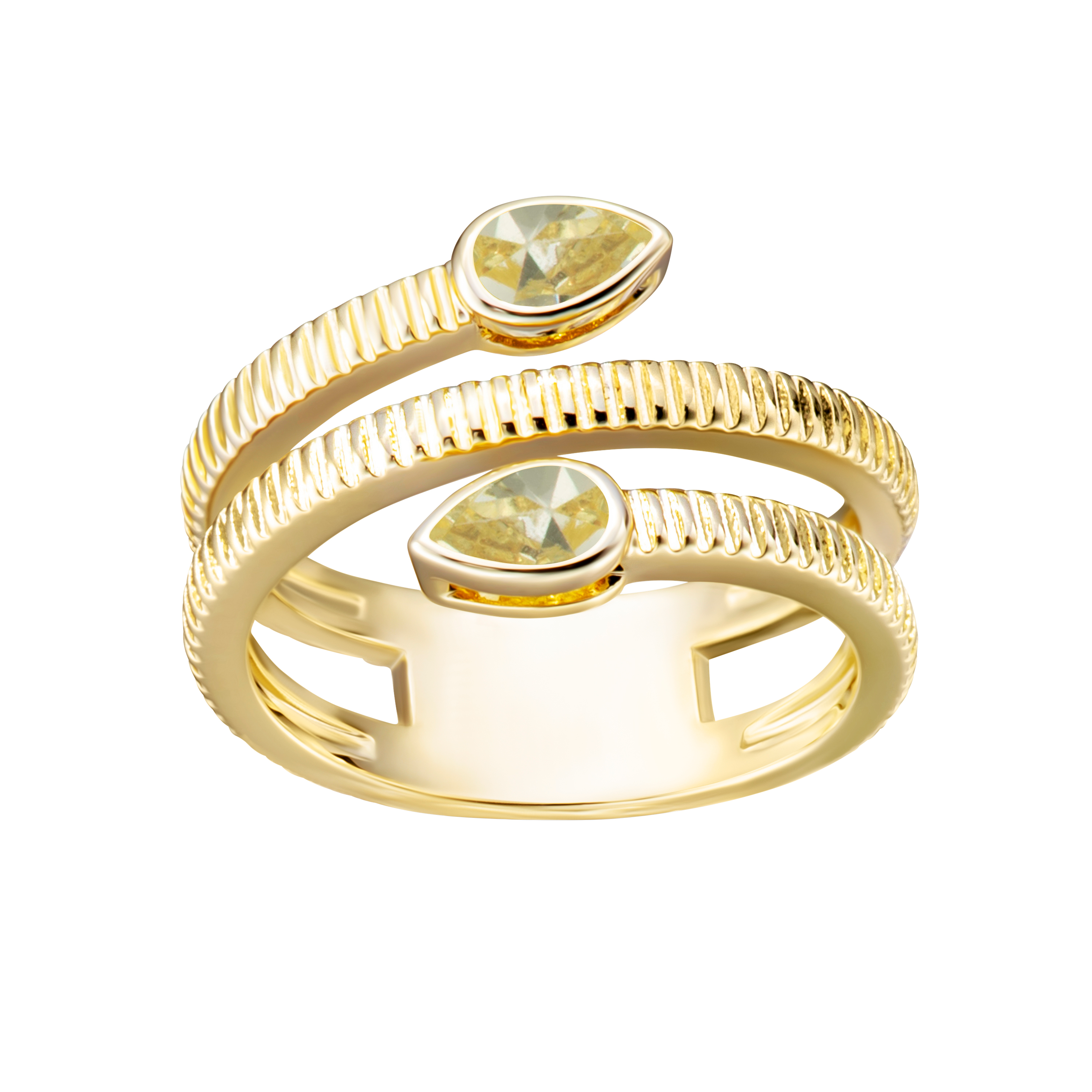 ring two layer cz stone