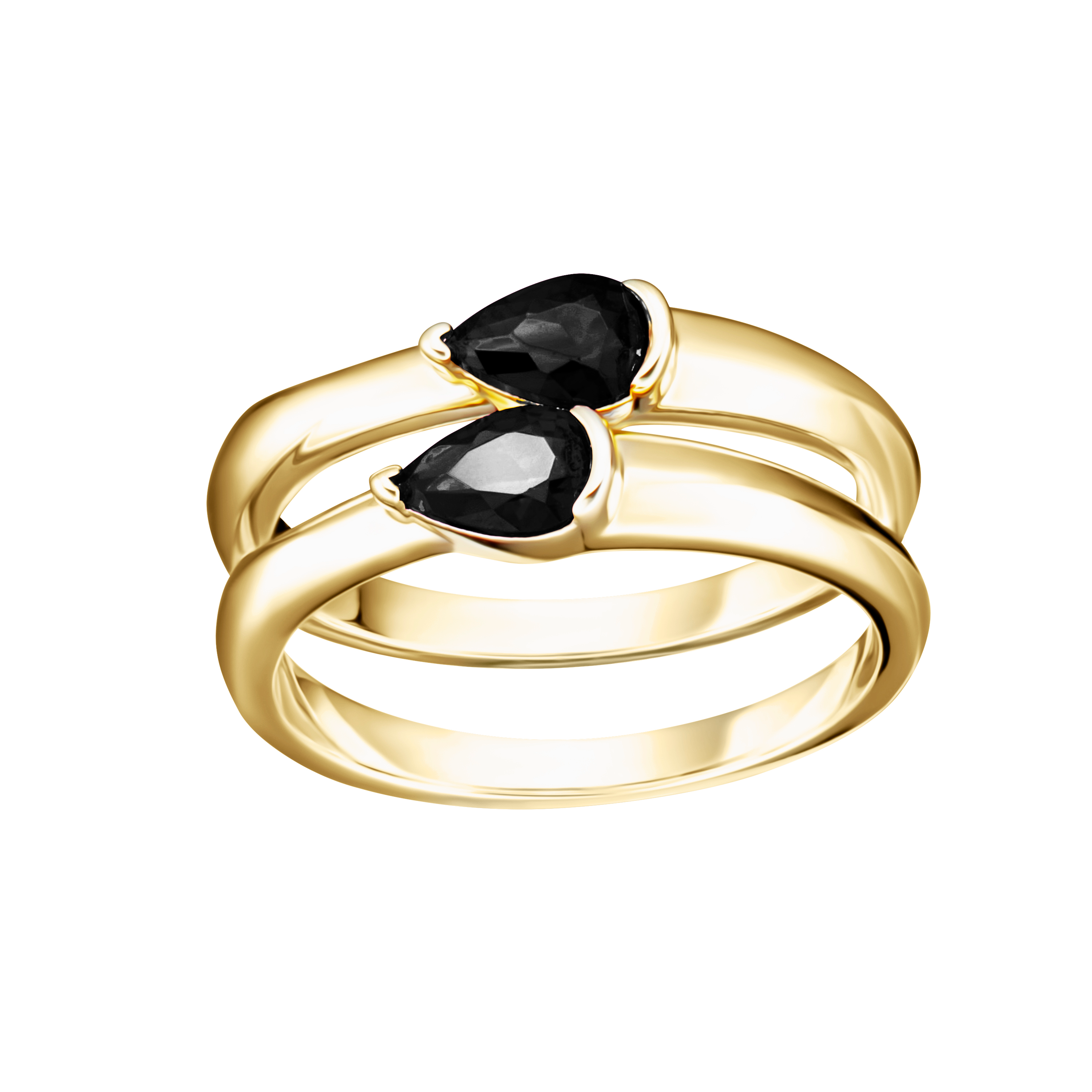 ring two layer cz stone