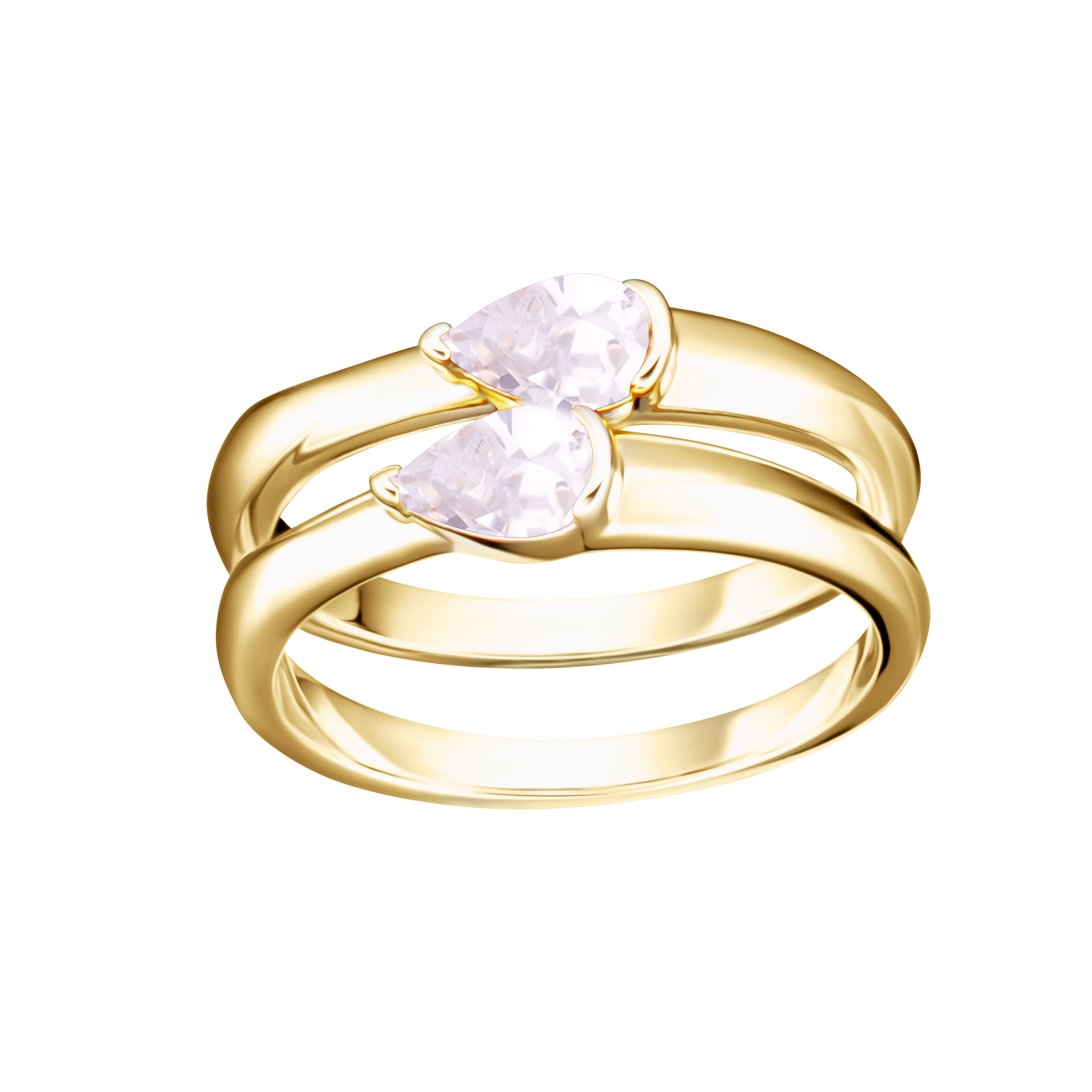 ring two layer cz stone