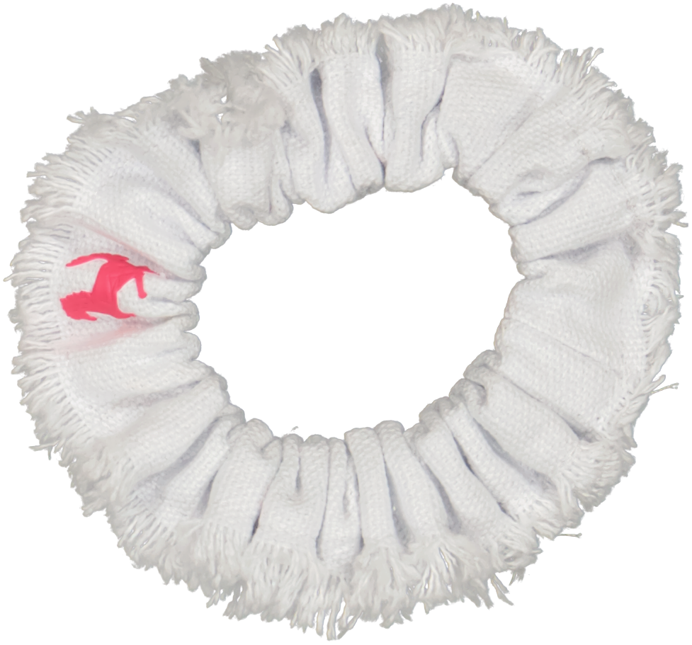 pony scrunchie horse patch on denim narrow
