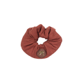 pony scrunchie gold applique bow wide