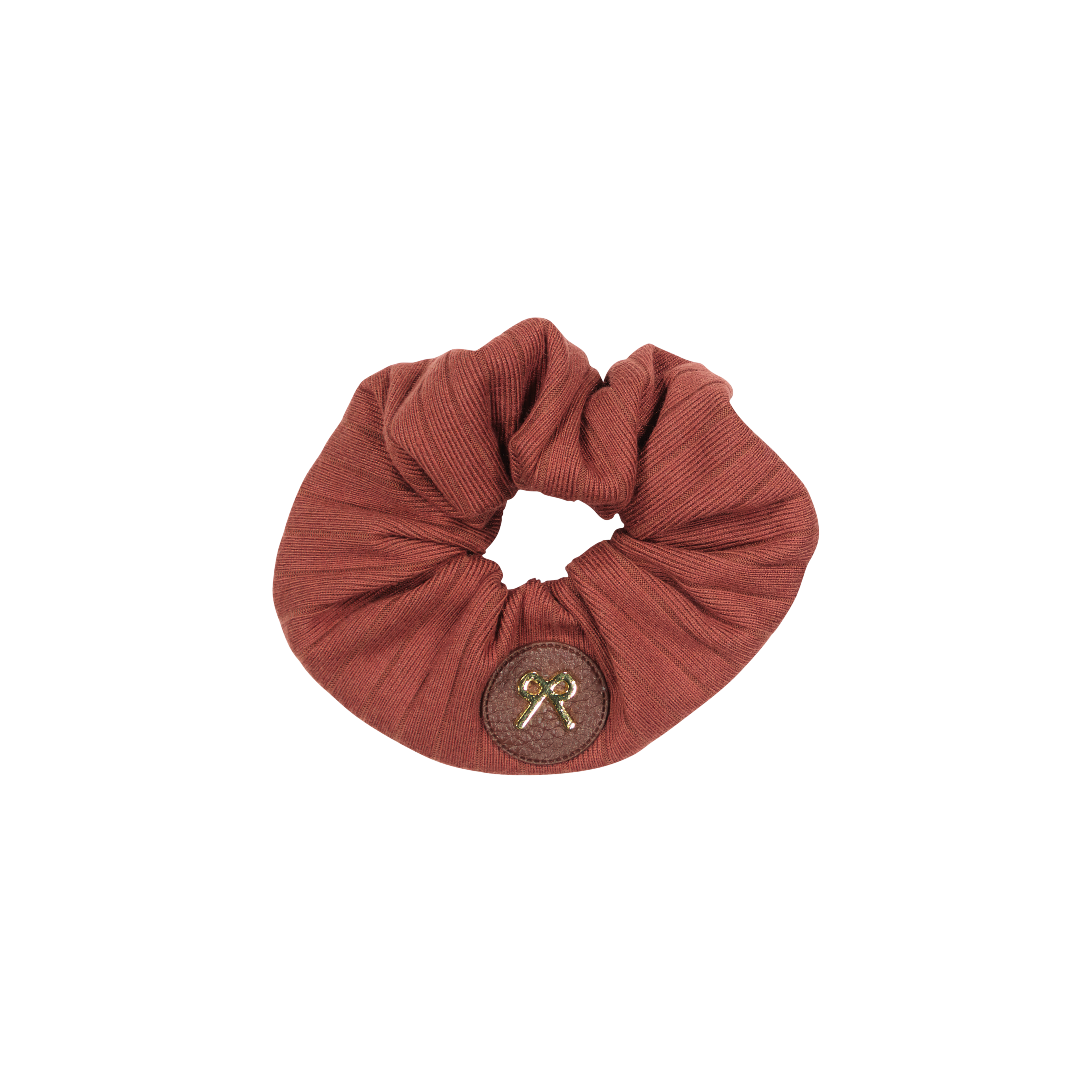 pony scrunchie gold applique bow wide