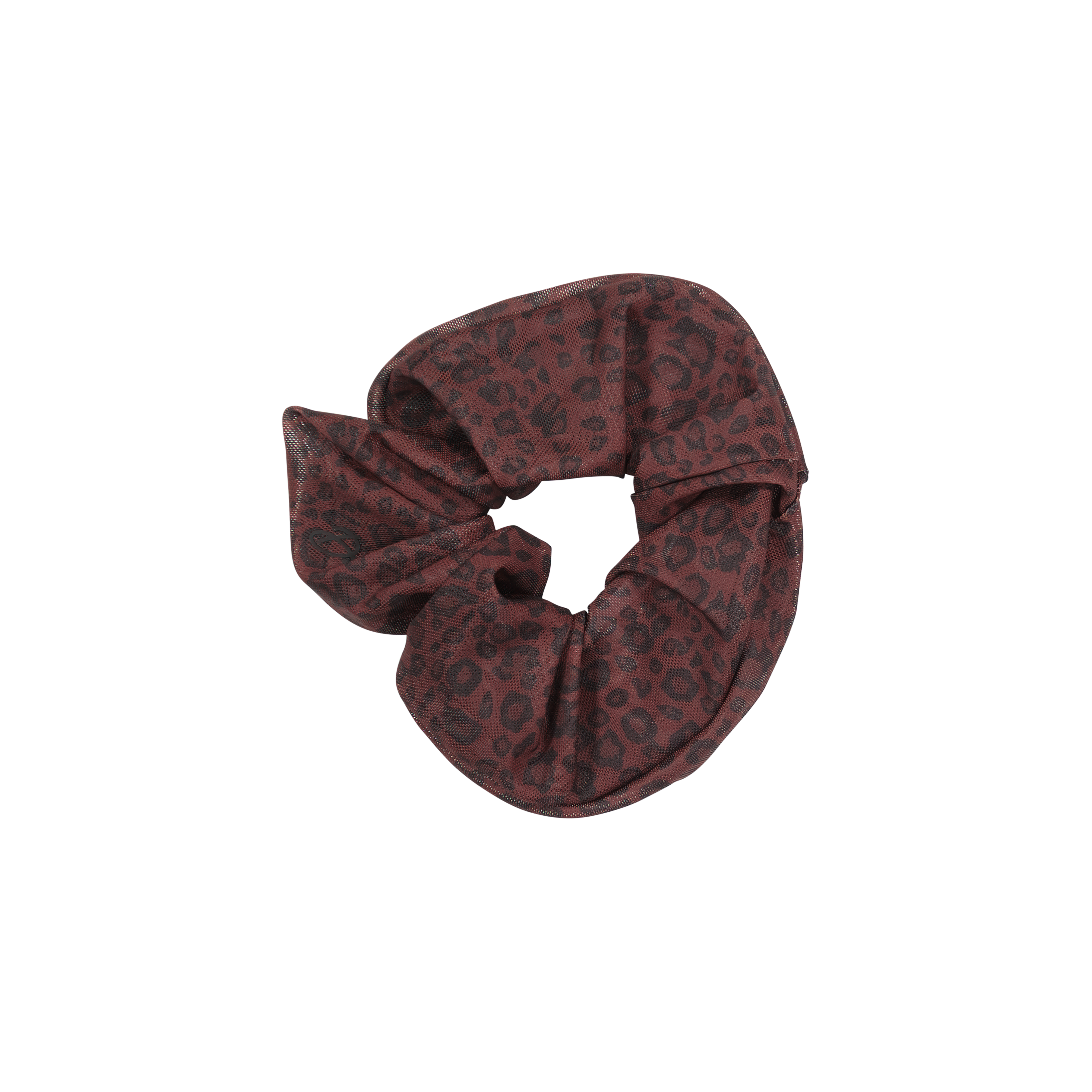pony scrunchie mesh leopard