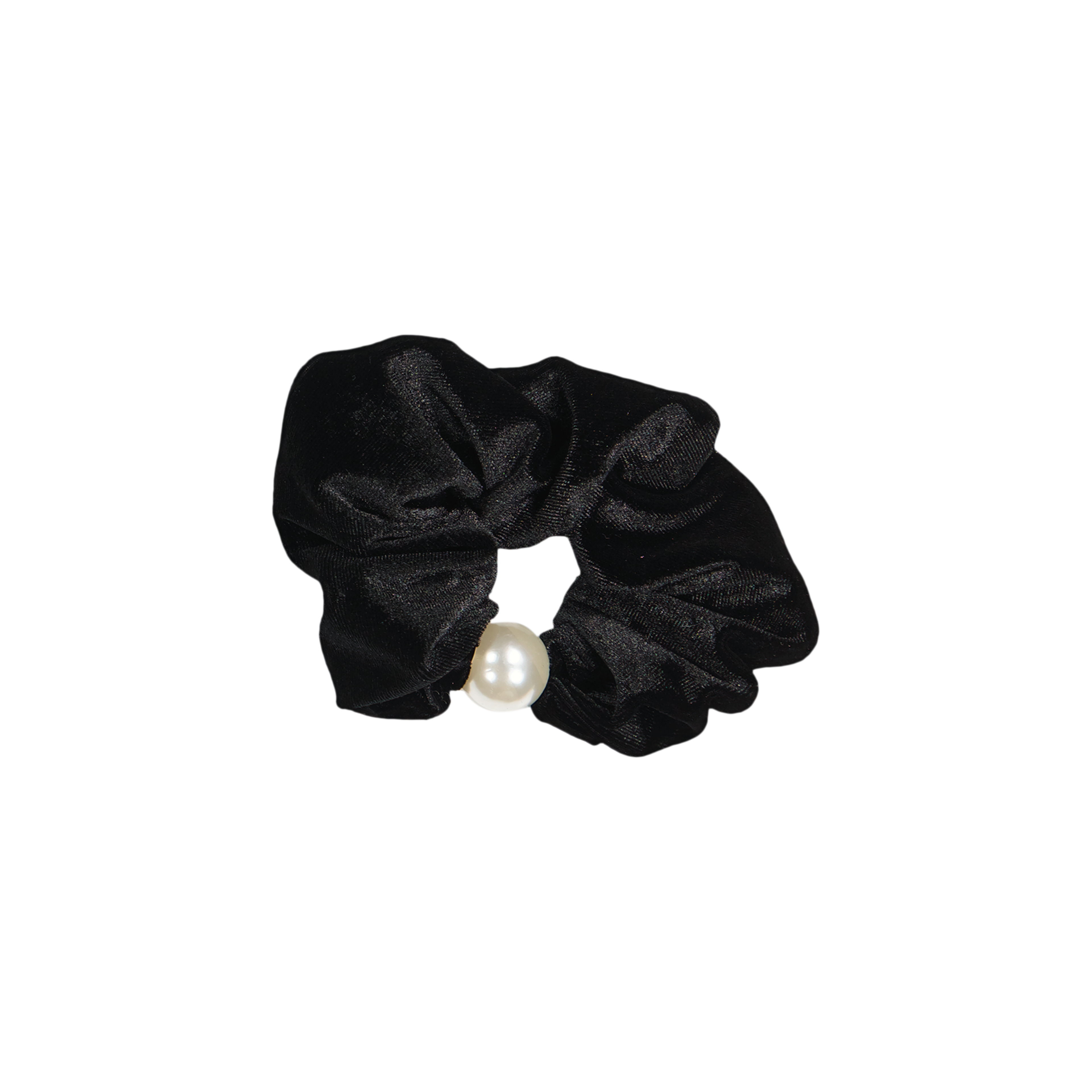 pony scrunchie velvet pearl ball wide