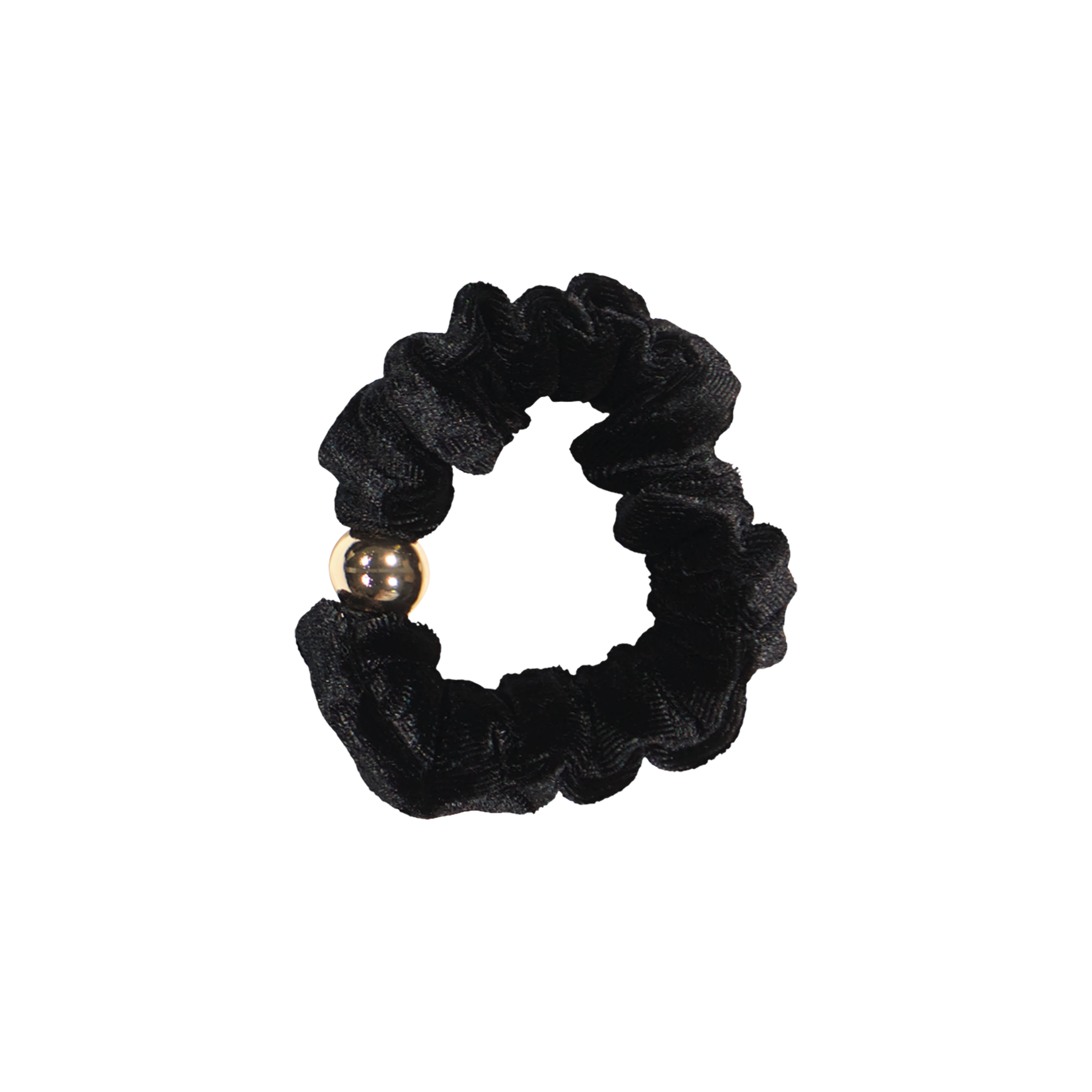 pony scrunchie gold pearl ball narrow