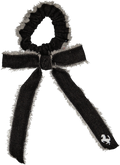 pony scrunchie horse patch on denim bow