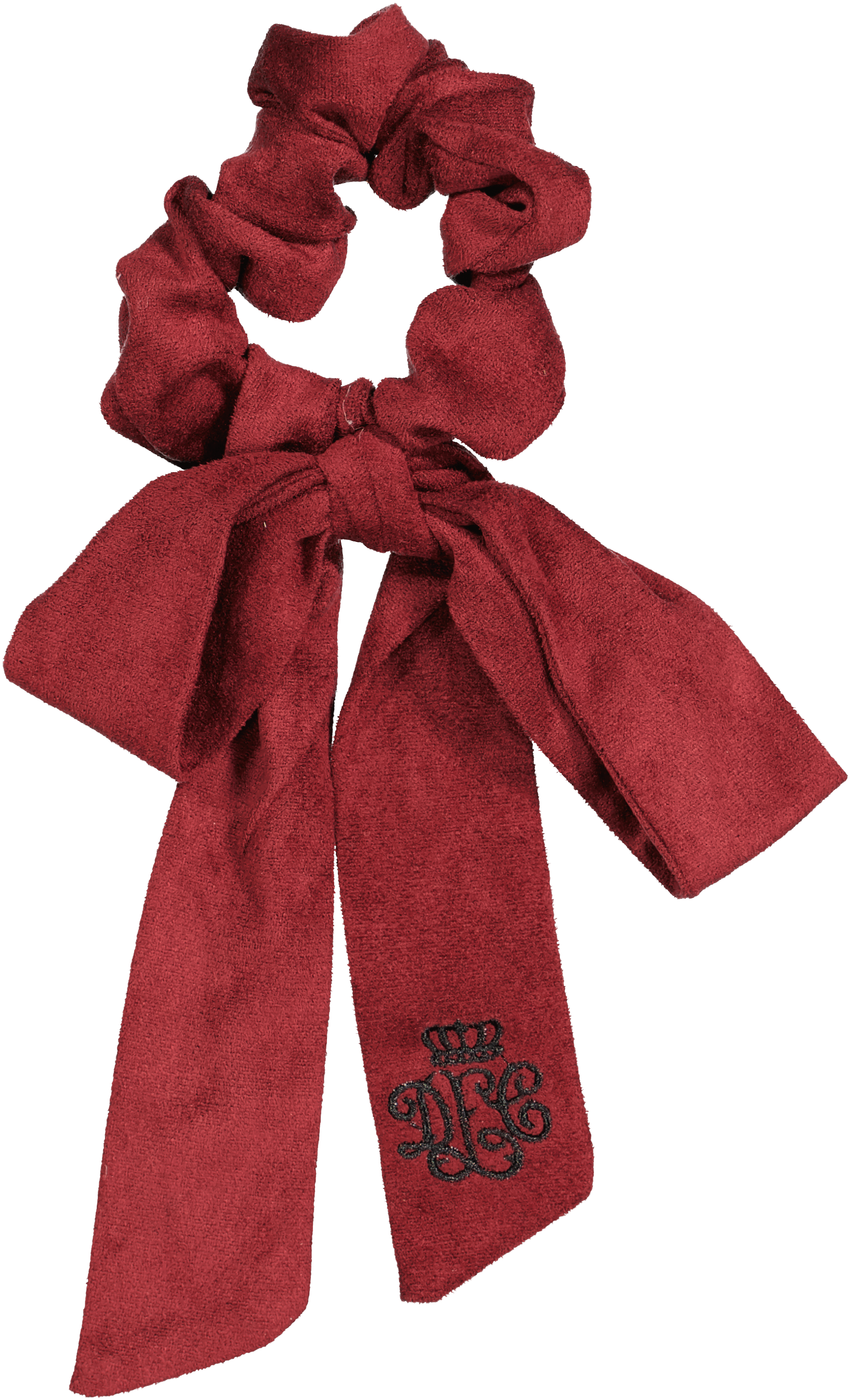 pony scrunchie embroidered crown logo bow