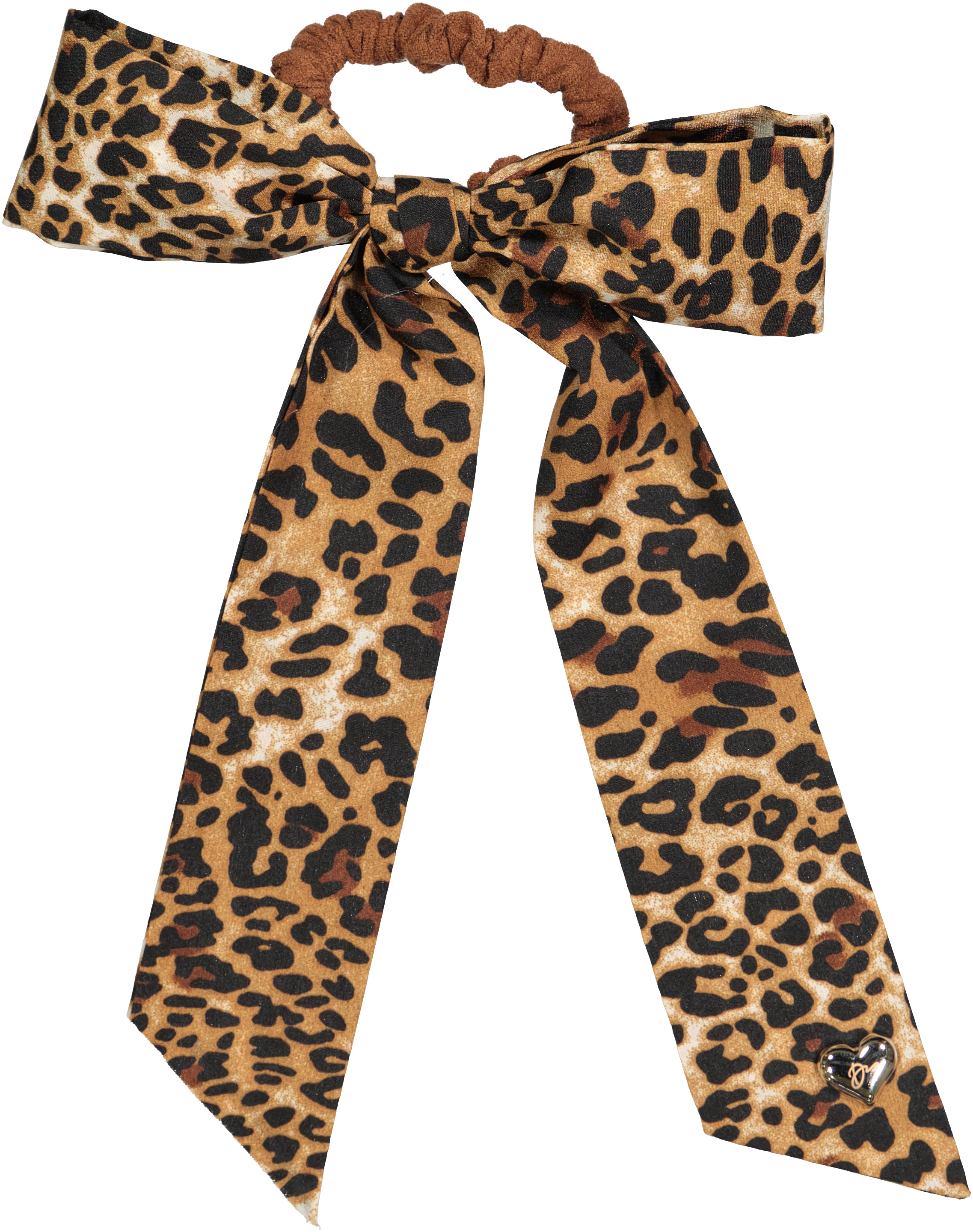 pony scrunchie leopard silk scarf bow