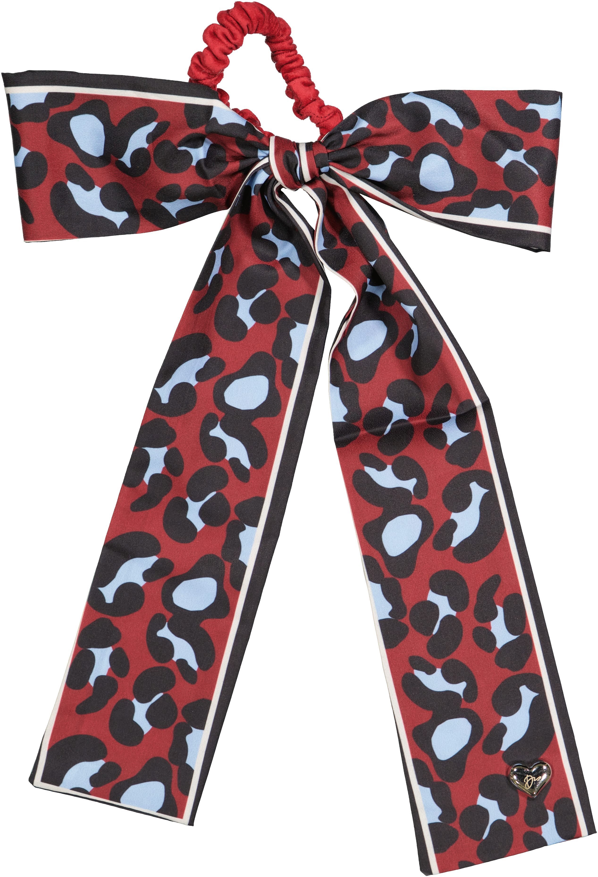 pony scrunchie leopard silk scarf bow