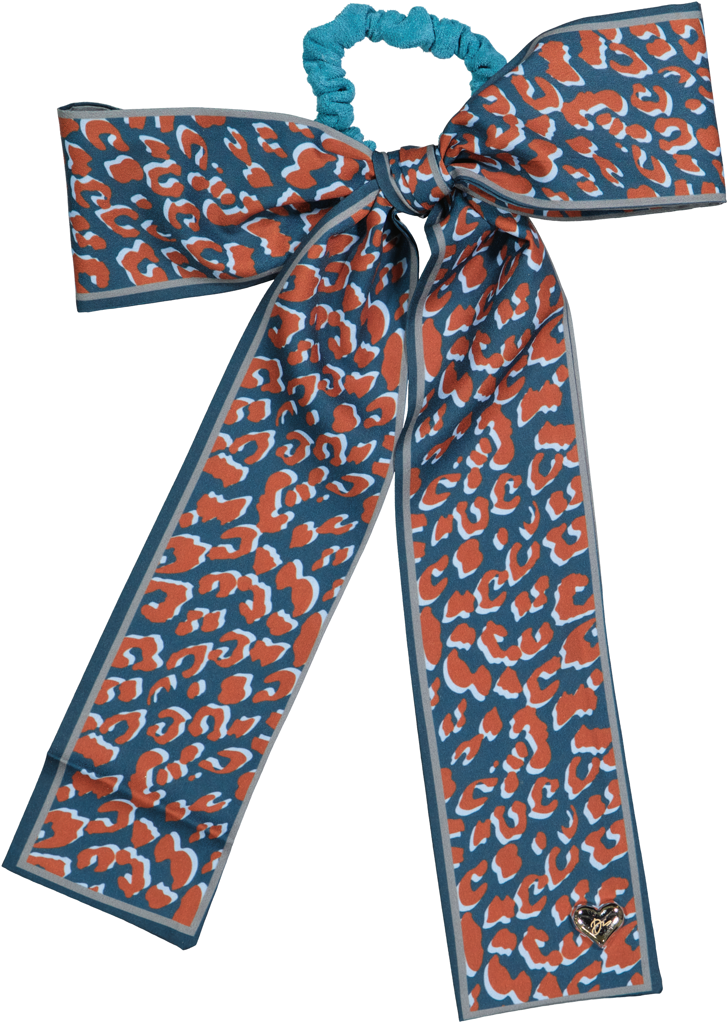 pony scrunchie leopard silk scarf bow