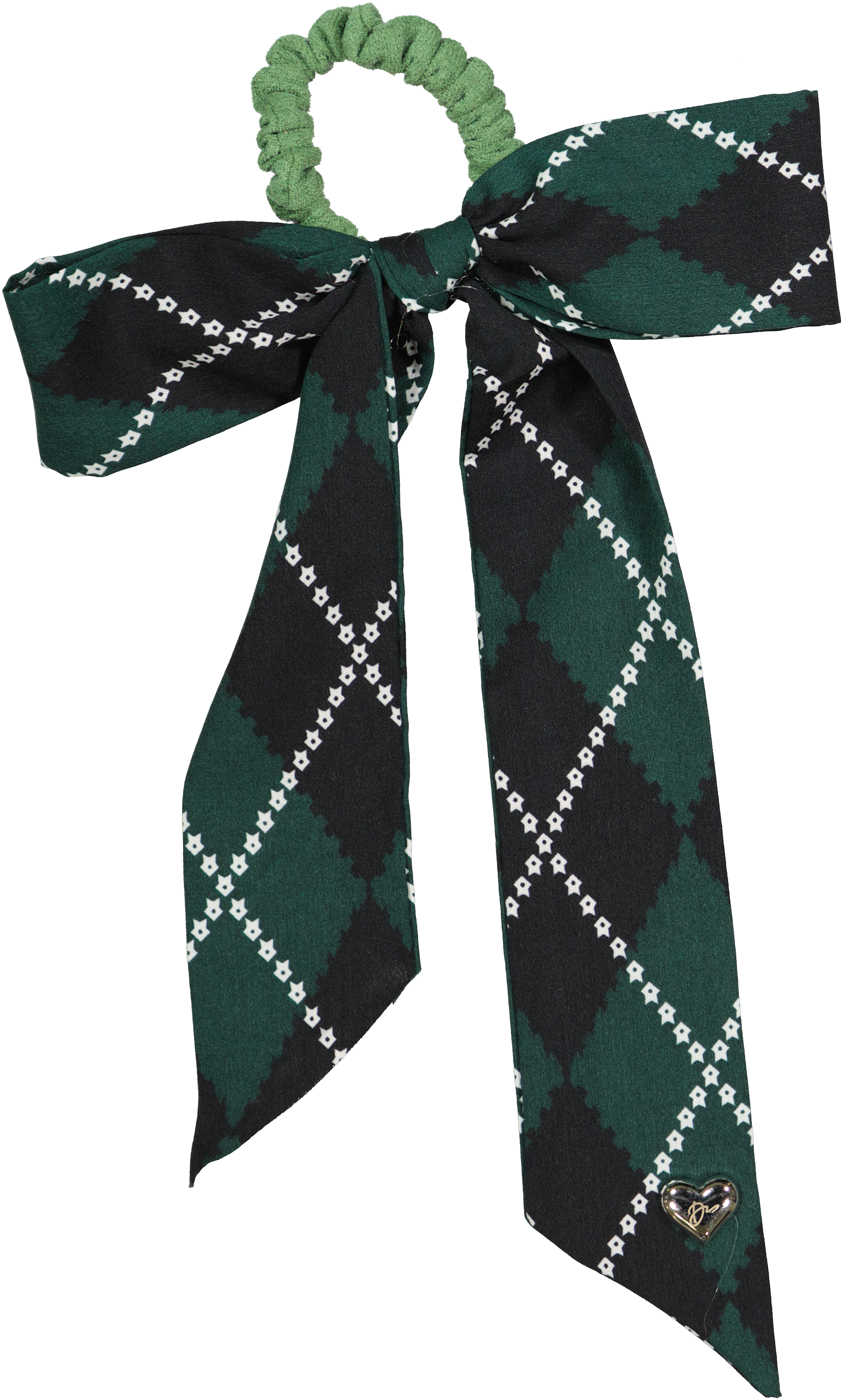 pony scrunchie argyle silk scarf bow