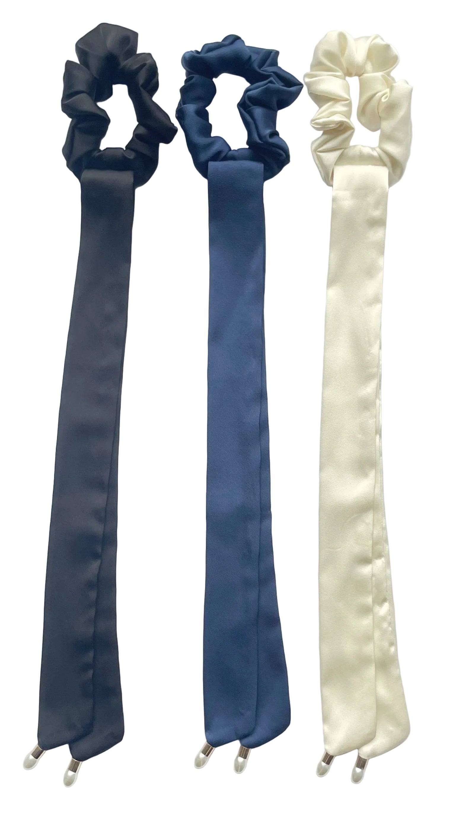 pony scrunchie velvet pearls bow