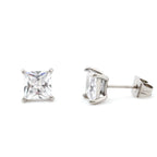 earring stud square stone